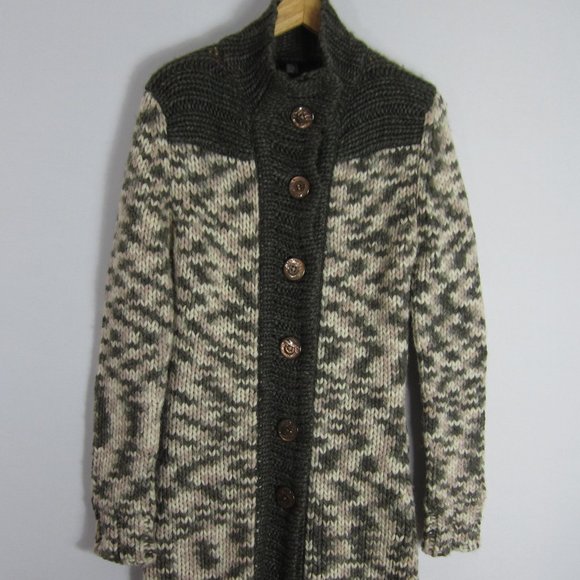 Wool Cardigan Sweatercoat Coat 